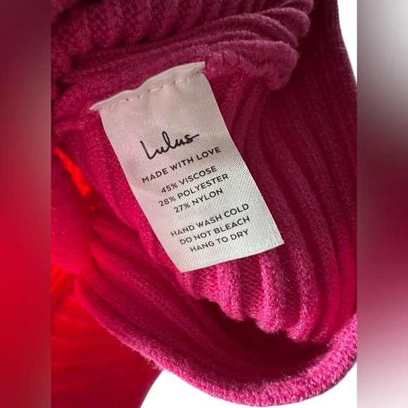 Lulus Women’s Pink Ribbed Sleeveless Mock Neck Top Small – Knit Tank - Picture 5 of 6